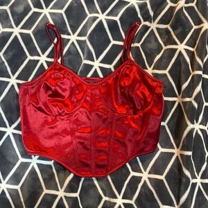 Red corset crop top only worn once